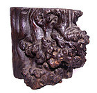 Chinese Natural Burl Wood Brushpot Holder - Ming 17 Century