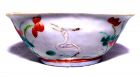 Chinese Nyonya Ware Bowl W/Crane - Tonzhi -1862-1874