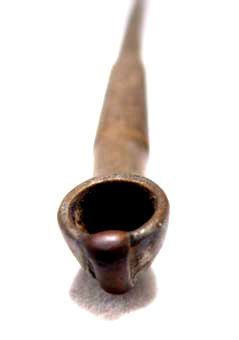 Chinese White Brass Smoking Pipe - 19th Century
