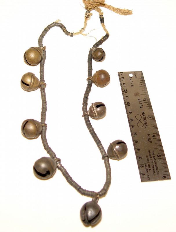 Unusual Old Chinese Metal Bell Necklace
