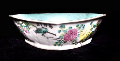 Chinese Nyonya Dish with Bird &amp; Flowers - 19th Century