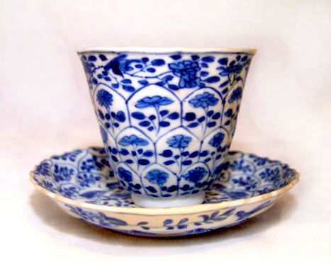Chinese Blue & White Vung Tau Cup & Saucer - Kangxi - 1690 AD