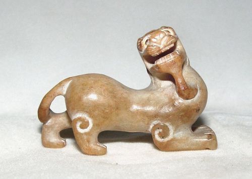 Han Jade Carving of a Chimera, Bixie Animal