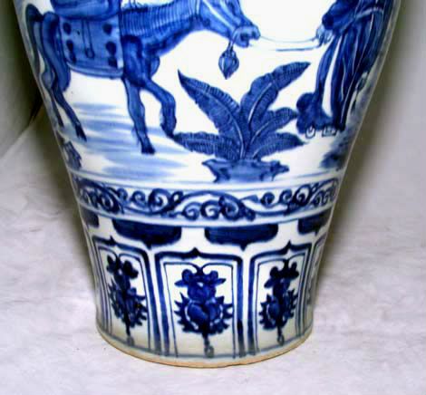 Rare Chinese Large Blue and White Meiping Vase  19th Century