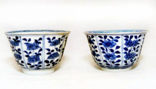 Chinese Vung Tau Blue & White Cups - Kangxi 1690 AD