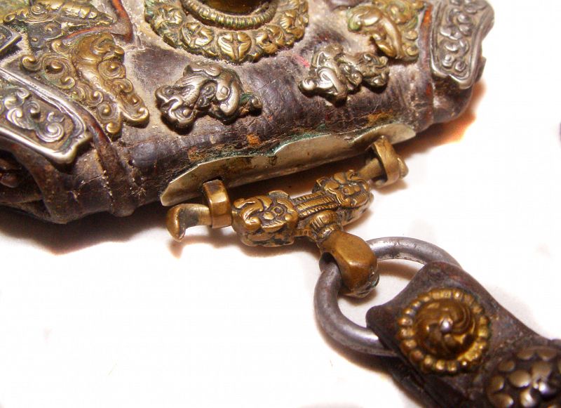 Tibetan Lady's Purse with Silver Carvings Complete #3