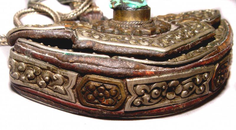 Tibetan Lady's Purse with Silver Carvings Complete #3