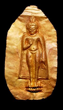 Gold Repousse Standing Buddha - Burma 17th Century