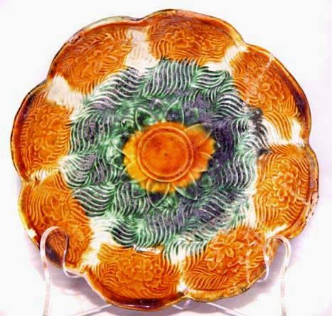 Chinese Liao Amber & Green Glazed Plate - 907 - 1125AD