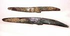 Two Ancient Chinese Shang Bronze Knife Coins - 1600 - 1028 BC