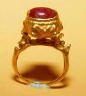Rare Asian Ancient Gold Ruby Ring  100 - 500 AD
