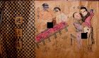 Chinese Woodblock Erotic Art Scroll - Qing