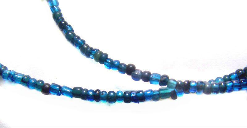 Ancient Asian Micro Blue Glass Bead Necklace - 100 BC