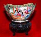 Rare Chinese Canton Ware Bowl with Custom Stand