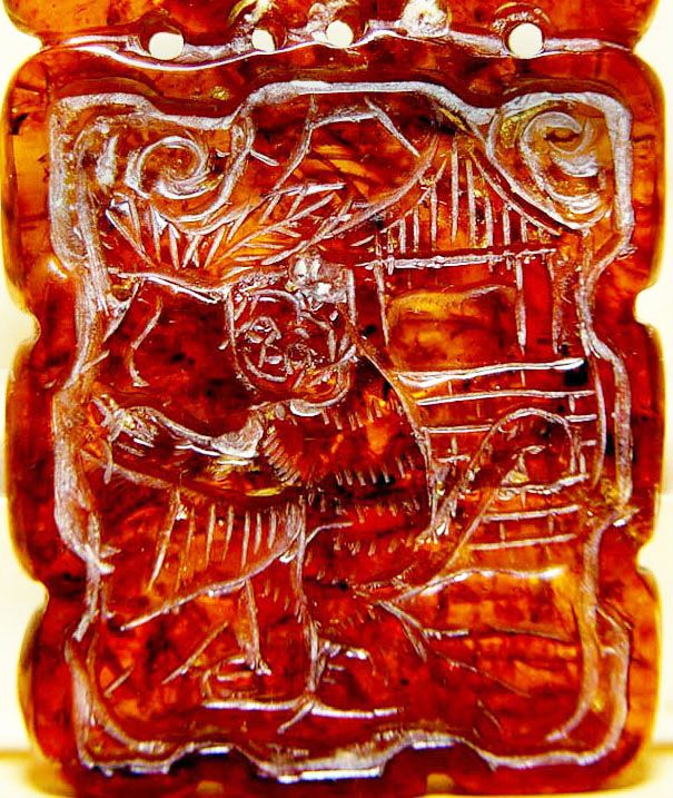 Chinese Natural Amber Pendant of Year of the Monkey