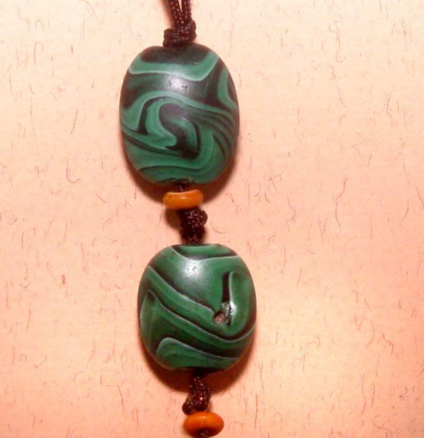 Chinese Glass Bead Pendant - Qing Dynasty