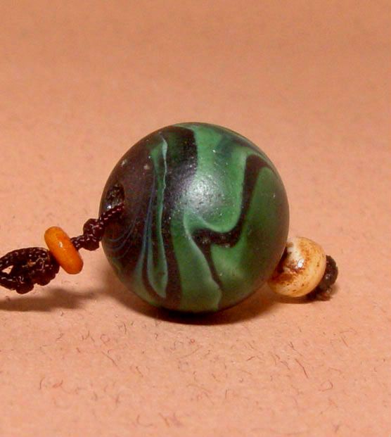 Chinese Glass Bead Pendant - Qing Dynasty