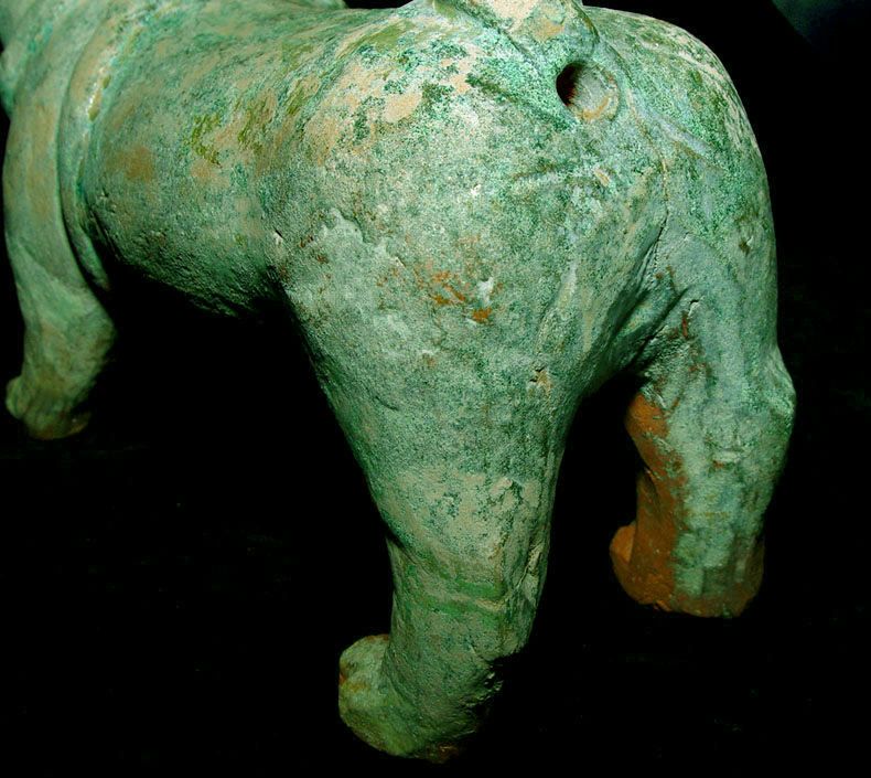 Chinese  Green Glazed Han Dog - 206BC - 220AD