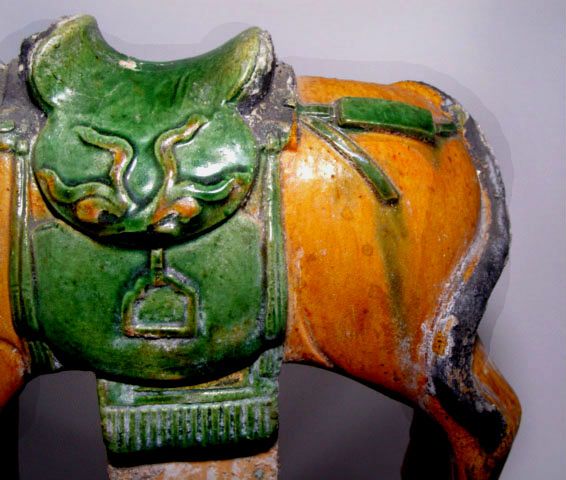 Chinese Sancai Glazed Ming Horse w/Saddle - 15th Century