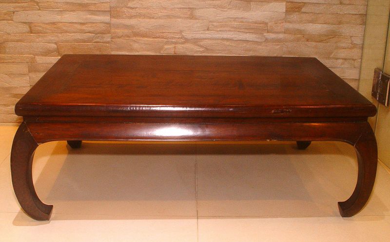 Antique Chinese Blackwood Day Bed or Low Table with Curve Legs - 19C.