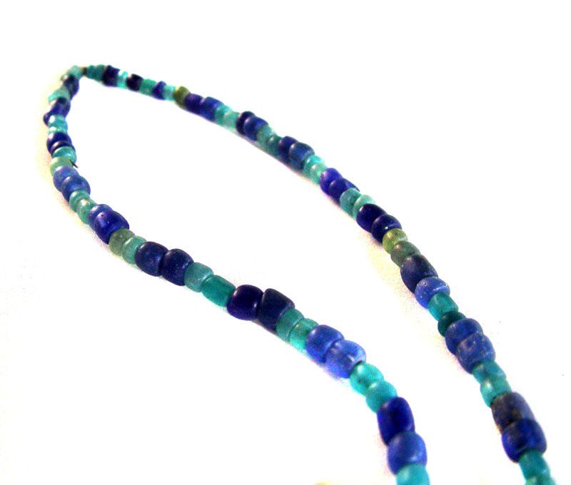 Rare Ancient Blue Glass Bead Necklace - 2000 yrs. old