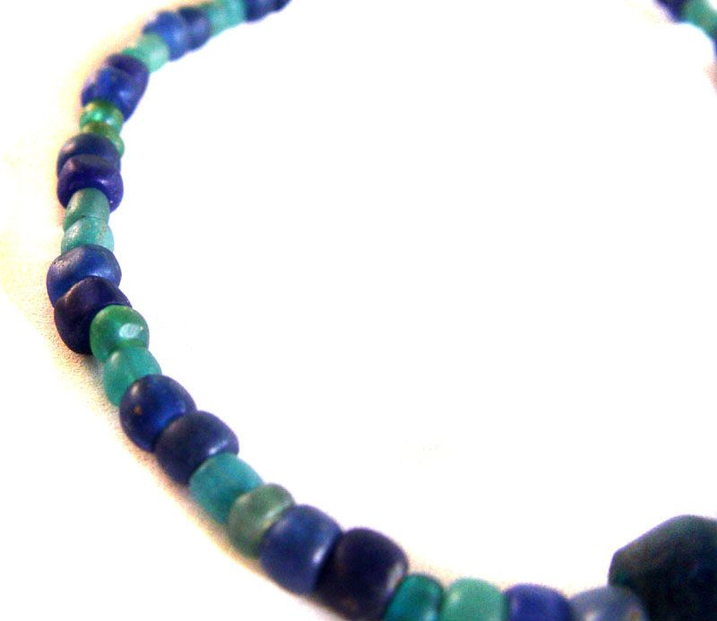 Rare Ancient Blue Glass Bead Necklace - 2000 yrs. old