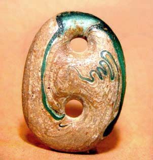 Rare Chinese Han Glass Bead Pendant  - 206BC-220AD