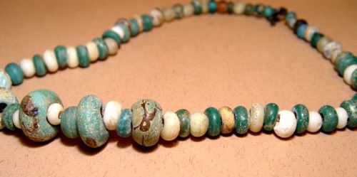 Rare Chinese Han Glass Bead Necklace - 206BC - 220 AD