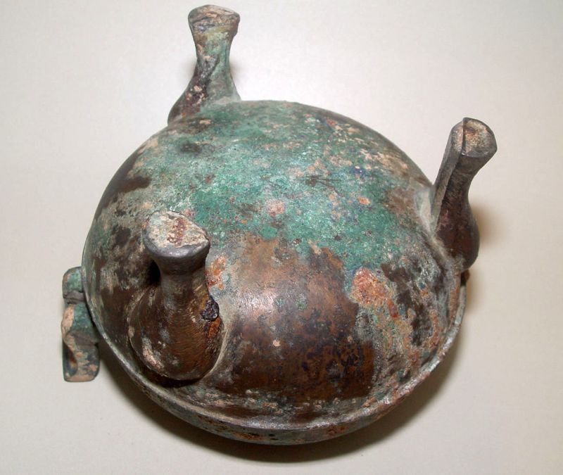 Ancient Chinese Bronze Tripod Vessel Ding -  475-221 BC