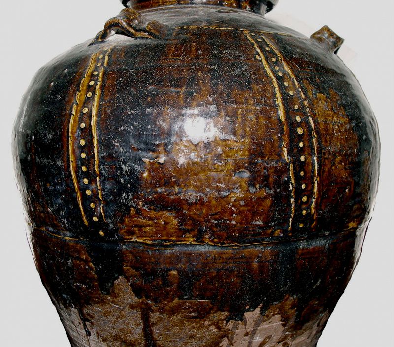 Large Rare Chinese Ming Glazed Jar  - 1368 AD - 1644 AD