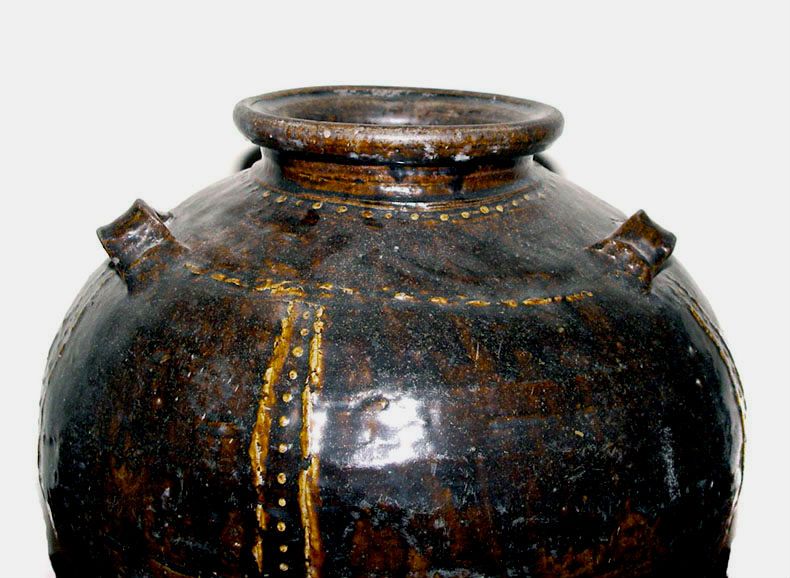 Large Rare Chinese Ming Glazed Jar  - 1368 AD - 1644 AD