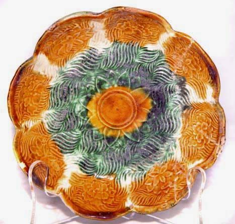 Scalloped Green & Amber Glazed Liao Plate 907-1125 AD