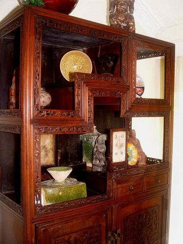Chinese Blackwood Hungmu Cabinet with Original Stand -Early 1850