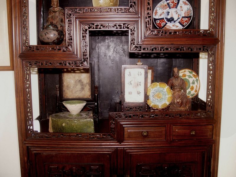 Chinese Blackwood Hungmu Cabinet with Original Stand -Early