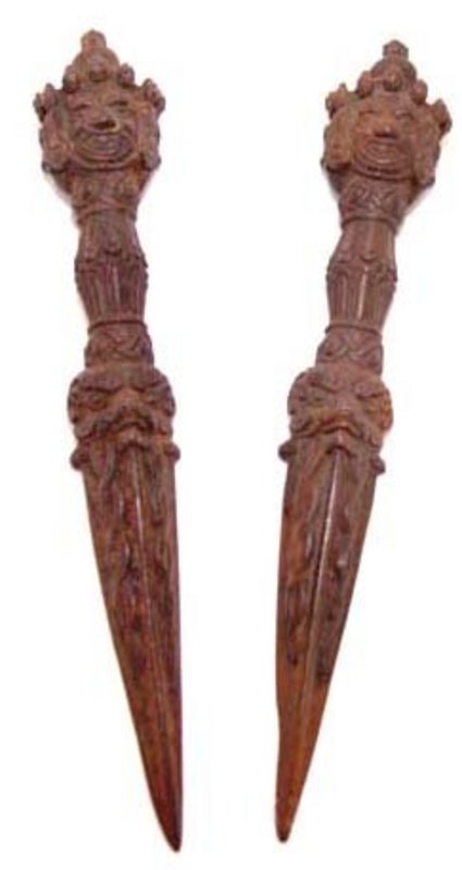 Pair Of Tibetan Iron Phurbu Daggers - 19th Century