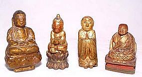 Four Chinese Gilded Wooden Holy Statues- Ming-Qing
