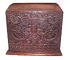 Chinese Blackwood Officials Chest w/Two Dragons-19th C.