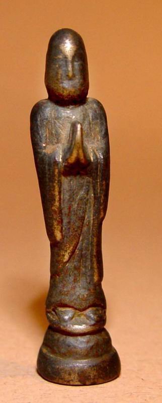 A Small Bronze Figure of a Standing Buddha