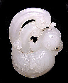 Chinese White Jade Phoenix - Qing Dynasty