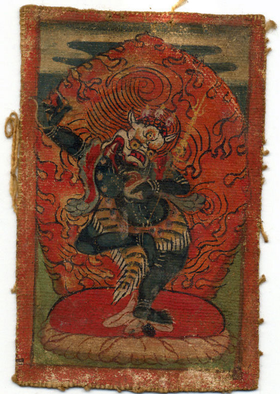 Seven Miniature Thangkas of Tibetian Deities -19C.