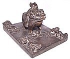 Chinese Weight w/Little Boy Riding a Foo Dog - 18th C.