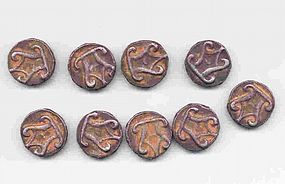 9 Rare Burmese Ancient Silver Coins - 5th Century