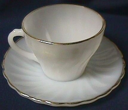 Fire King Golden Shell Cup and Saucer
