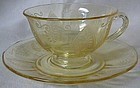 Fostoria Trojan Topaz Cup and Saucer