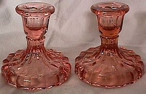 Frances Pink Candlestick Pair