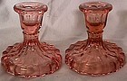 Frances Pink Candlestick Pair