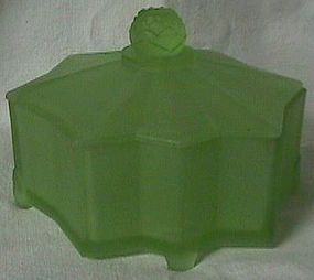 Lotus Green Frosted Powder Jar