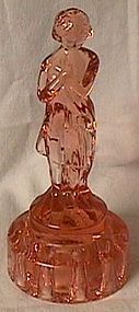 Cambridge Glass Company Draped Lady Pink Flower Frog