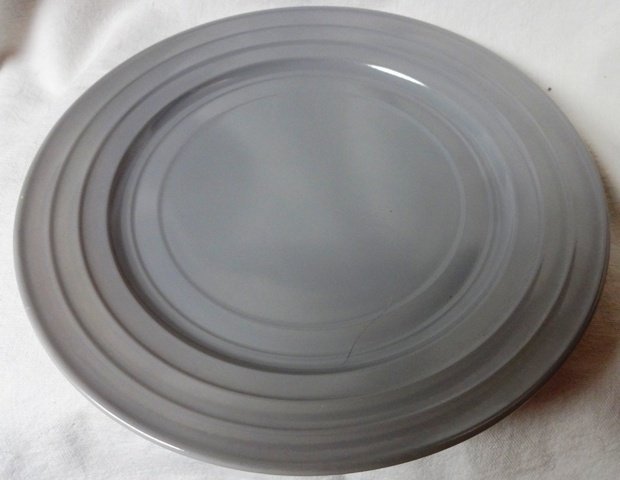 Moderntone Gray Sherbet Plate Hazel Atlas Glass Company