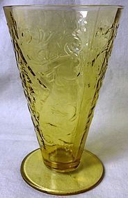 Madrid Amber Tumbler 5.5" Footed Federal Glass Company